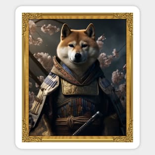 Fearless Shiba Inu - Samurai Emissary (Framed) Sticker